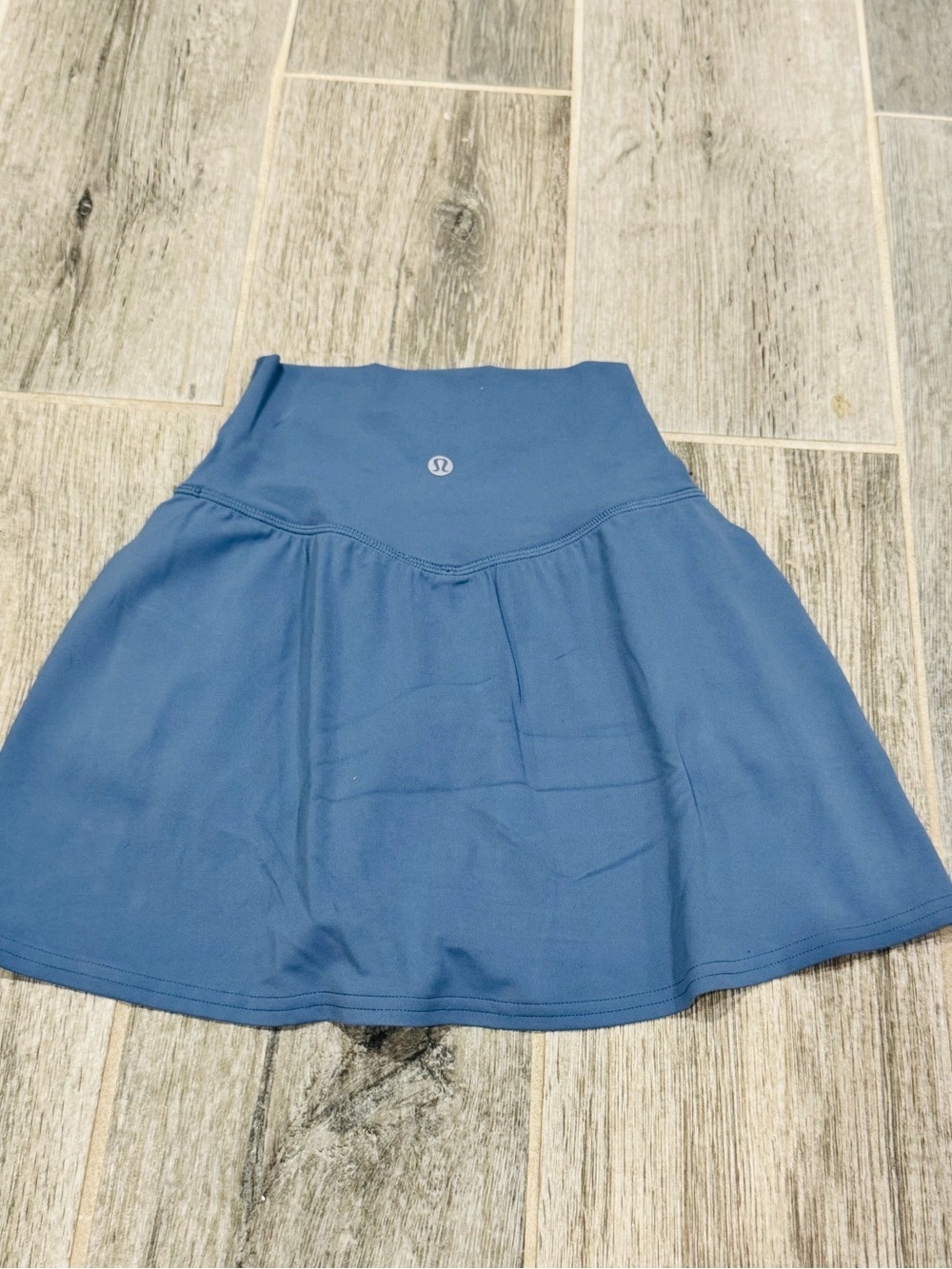 LULULEMON High Rise ALIGN Mini Skirt Built In Shorts Washed Denim Blue Sz 0 NWT